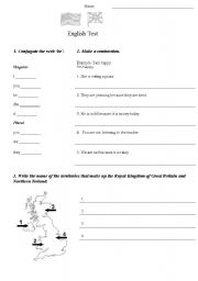 English worksheet: English test