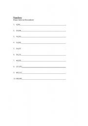 English Worksheet: Numbers