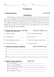 English worksheet: grammar test