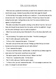 English Worksheet: the clever sailor