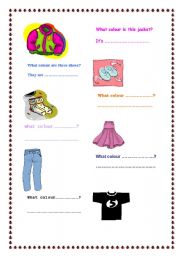 English worksheet: clothes