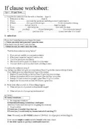 English Worksheet: if clause worksheet