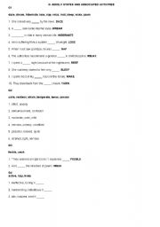 English worksheet: vocabulary exercises