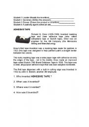 English Worksheet: INVENTORS AND INVENTIONS 