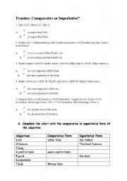 English worksheet: Adjectives comparison