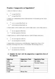 English Worksheet: Adjectives comparison