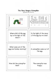 English Worksheet: The very hungry caterpillar