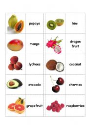 English Worksheet: Fruit Matching Activity #2