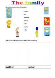 English worksheet: The Family_Elementary