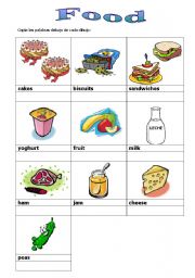 English worksheet: Food_elementary