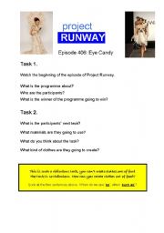 English Worksheet: Fasion: Project Runway