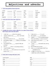 English Worksheet: Adjectives and adverbs