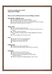 English Worksheet: How to writte a narrative