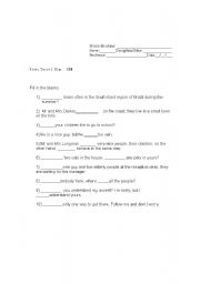 English Worksheet: test 1 1 EM
