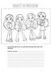 English Worksheet: bratz in fashion