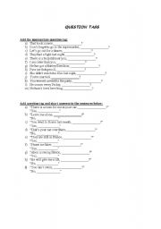 English worksheet: question tags