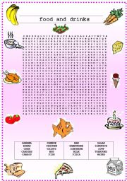 English Worksheet: Food and drinks