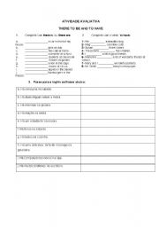 English worksheet: EXERCISE THERE TOBE AND TO HAVE