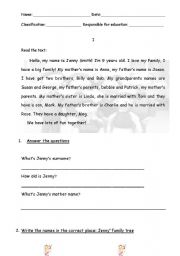 English worksheet: Family an phisicall description