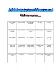 English worksheet: Bingo