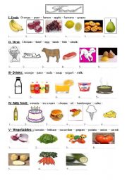 English Worksheet: Food items