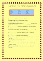 English Worksheet: PAST SIMPLE OR PRESENT PERFECT