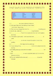 English worksheet: PAST SIMPLE OR PRESENT PERFECT