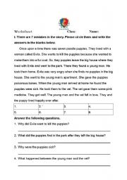 English worksheet: reading comprehension