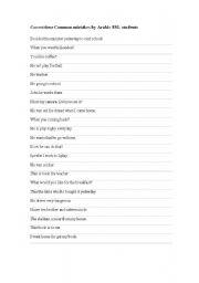 English Worksheet: Arabic speakers common ESL errors