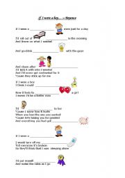 English Worksheet: If I were a boy - Beyonce lyric