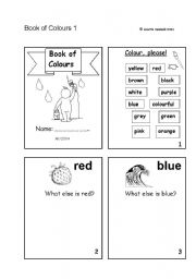 English Worksheet: Book of Colours