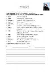 English Worksheet: writing test-past simple tense