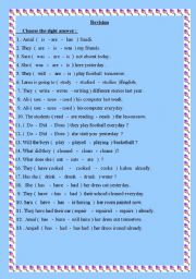 English Worksheet: Revision on Tenses