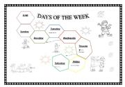 English Worksheet: Days of the week game