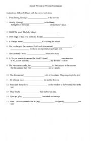 English Worksheet: SIMPLE PRESENT vs. PRESENT CONTINUOUS TENSE