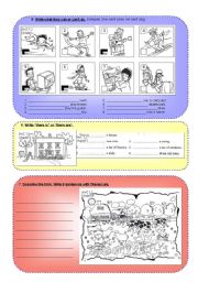 English Worksheet: Test on Subject Pronouns, Possessive Adjective, Verb 