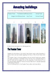 English Worksheet: Amazing buildings in the world 3 (16.03.09)