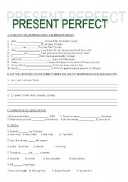 English Worksheet: PRESENT PERFECT