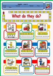 English Worksheet: WHAT DO THEY DO?  - PUZZLE