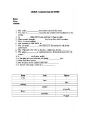 English worksheet: Crime Vocabulary