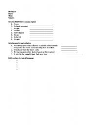 English worksheet: Newspeak vocabulary