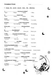 English Worksheet: grammar exam 2