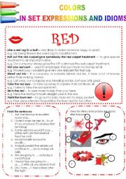 COLORS IN SET EXPRESSIONS AND IN IDIOMS! (PART 1) RED.