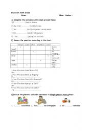 English worksheet: English written test