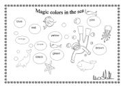 English Worksheet: Magic colors in the sea