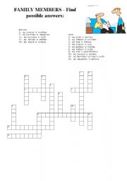 Family members crossword puzzle