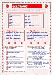 English Worksheet: Questions Words (intermediate)