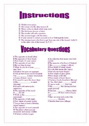 English worksheet: Instructions