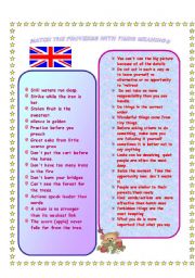 English Worksheet: English proverbs