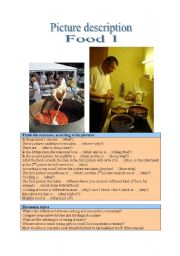 English Worksheet: Picture description - Food 1